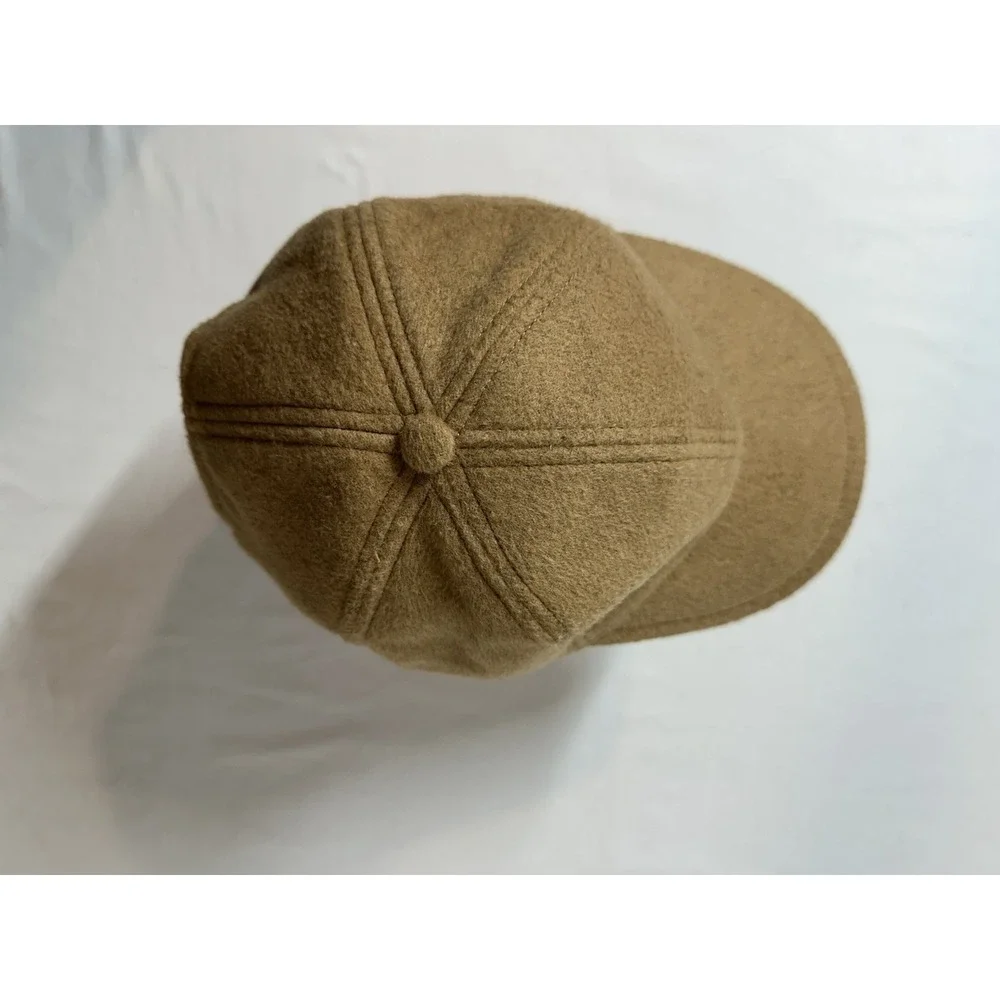 Abercrombie & Fitch Tan Wool Blend  Trucker Hat Cap‎ 21.5" Strap Back Unisex - Picture 8 of 9